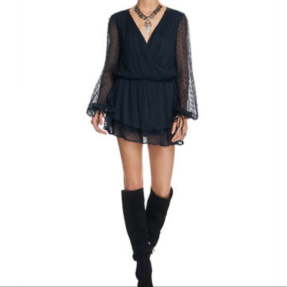 Free People Mini Chiffon Wrap Dress - Picture 1 of 5